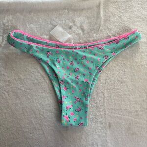 Kulani Kinis Floral Bikini Bottoms Size XL Teal/Pink NWT